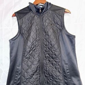 Fila Women's large Black Quilted vest